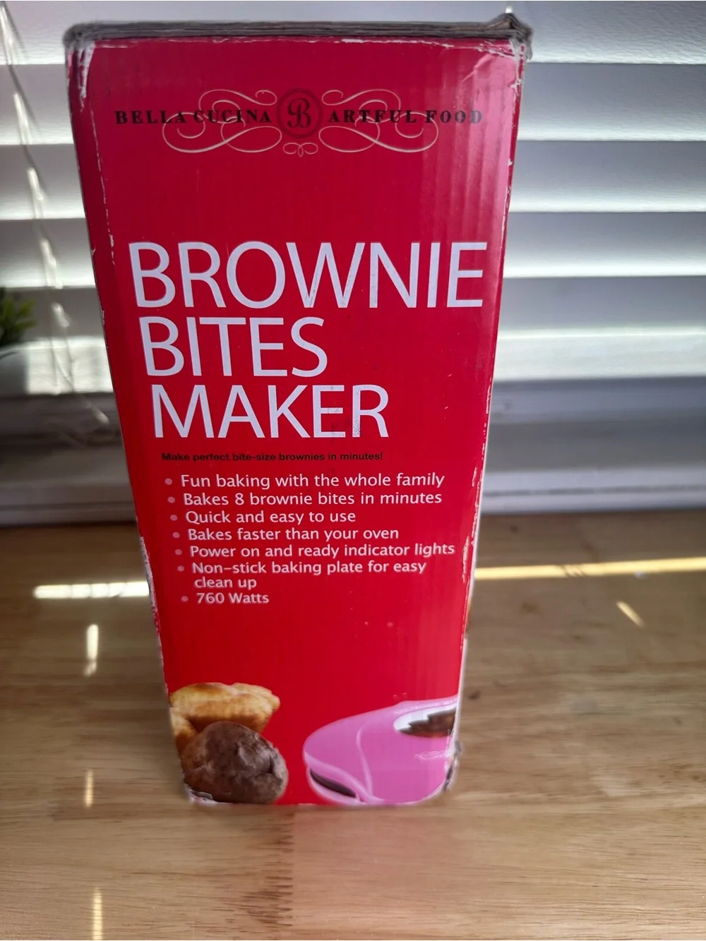 Bella Cucina Pink Brownie Bites Maker – Nonstick Dessert Appliance
